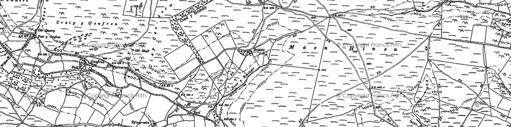 Old map of Pen y banc in 1885