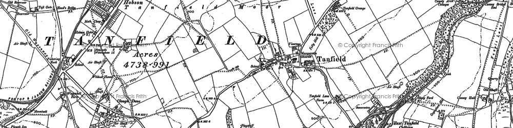 Old map of Tanfield in 1895