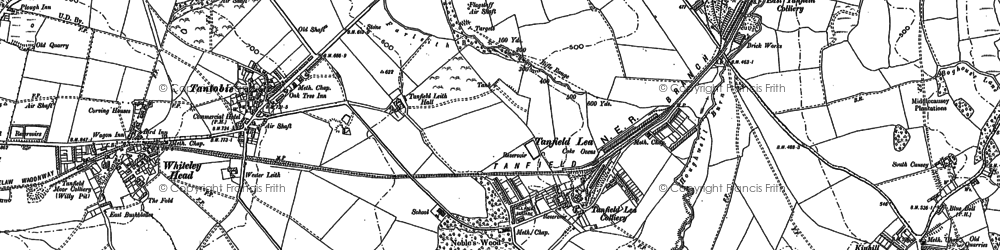 Old map of Tanfield Lea in 1895
