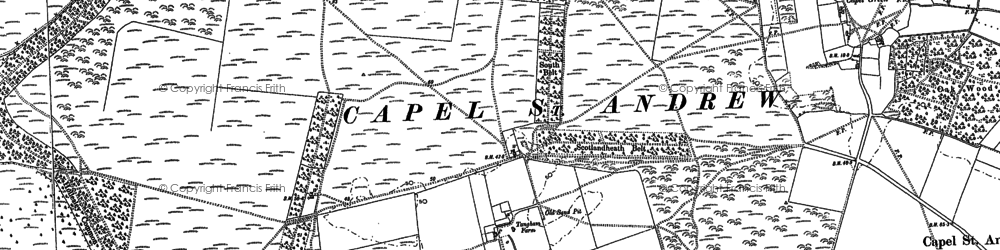 Old map of Woodbridge Airfield in 1881