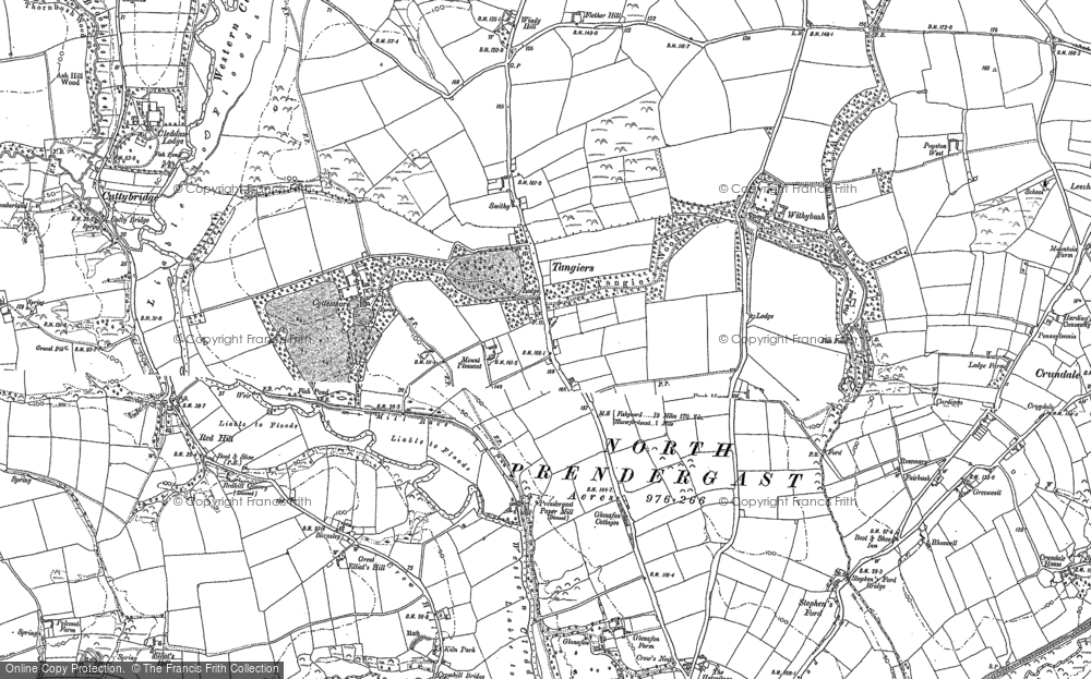 Old Map of Historic Map covering Glanafon in 1887