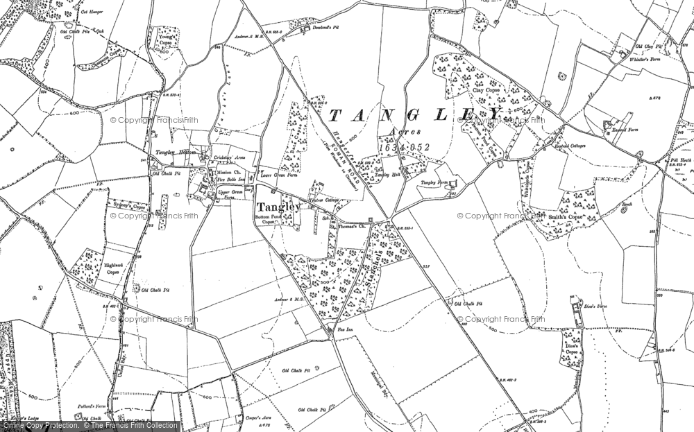 Old Map of Tangley, 1909 - 1923 in 1909