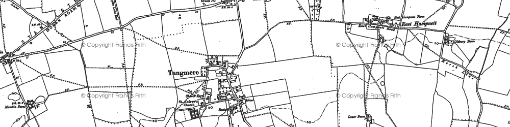 Old map of Tangmere in 1896