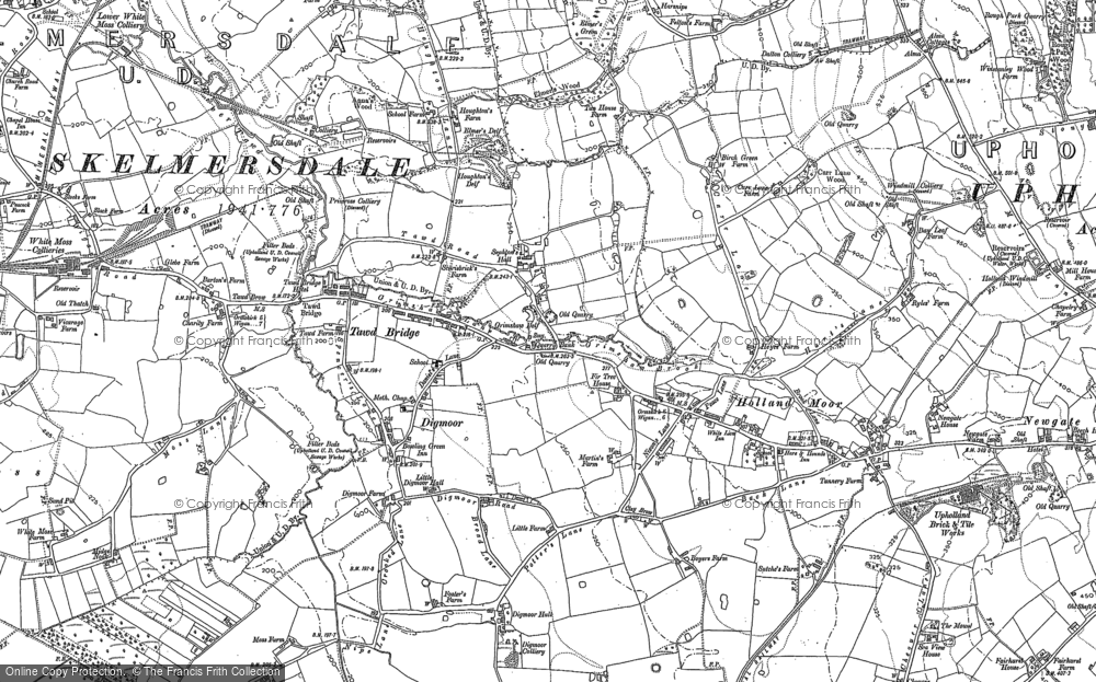 Old Map of Historic Map covering Digmoor in 1892