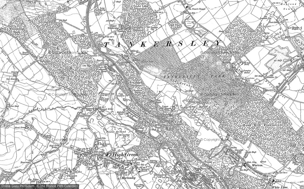Old Map of Tankersley, 1891 in 1891