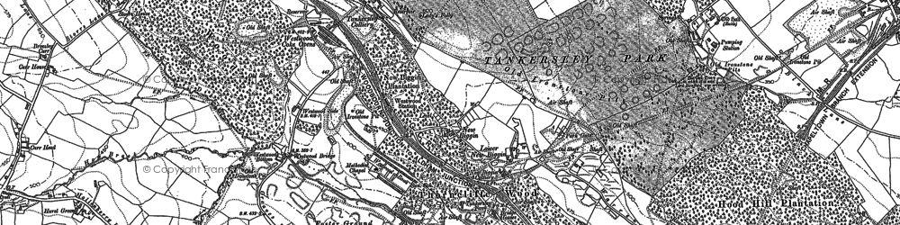 Old map of Tankersley in 1891