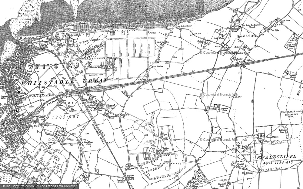 Old Map of Tankerton, 1906 in 1906