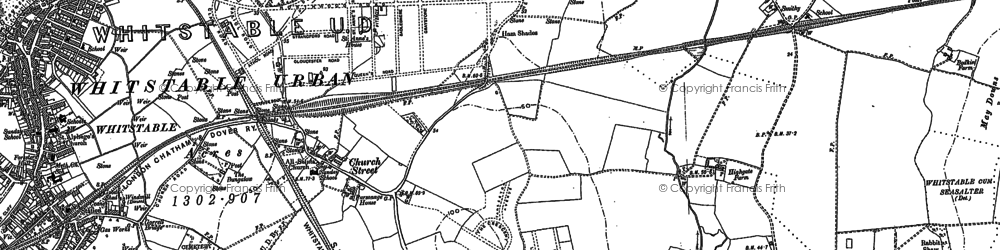 Old map of Tankerton in 1906