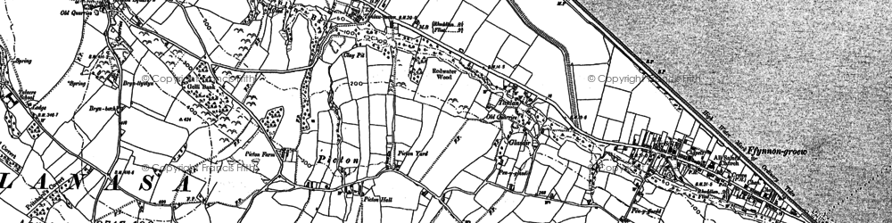Old map of Brynllystyn in 1910