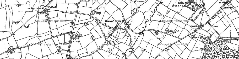 Old map of Tanner's Green in 1903