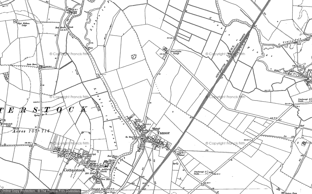 Old Map of Tansor, 1885 - 1899 in 1885