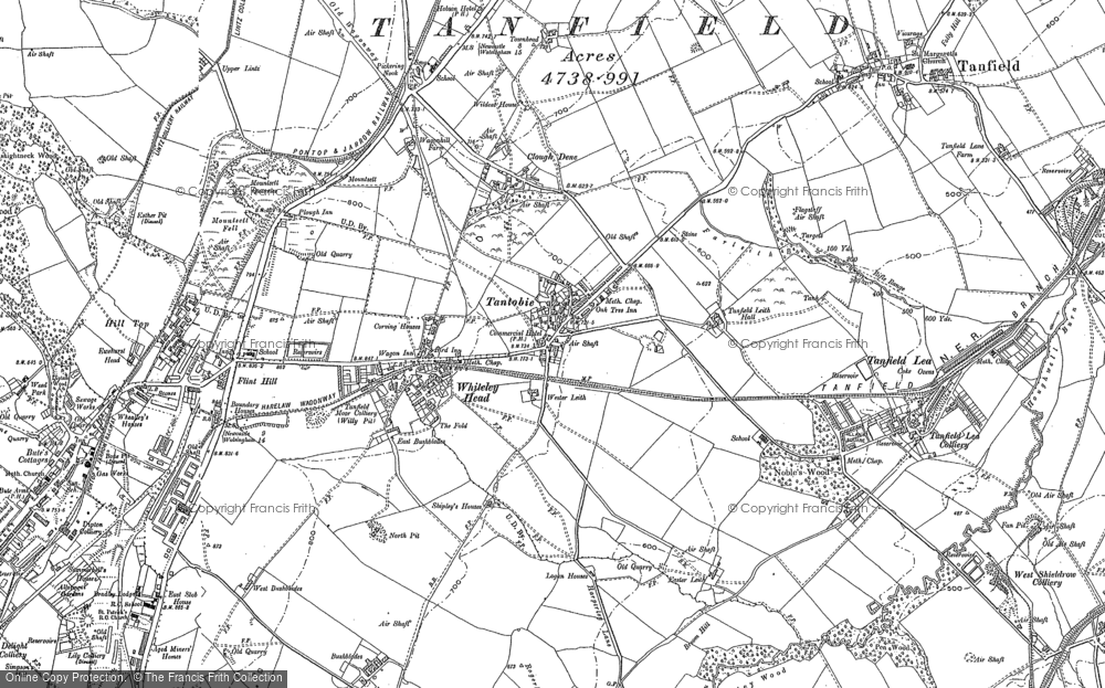 Old Map of Historic Map covering Hill Top in 1895