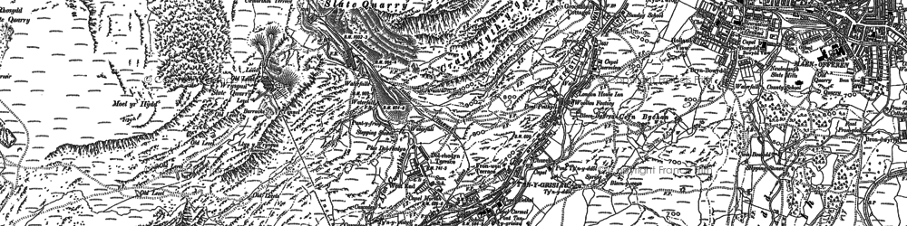 Old map of Afon Stwlan in 1899