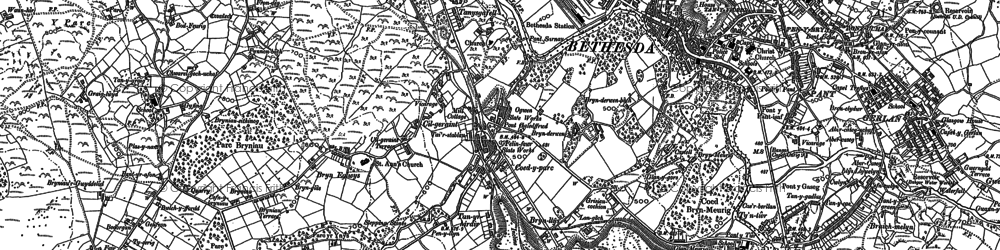 Old map of Bryn Eglwys in 1888