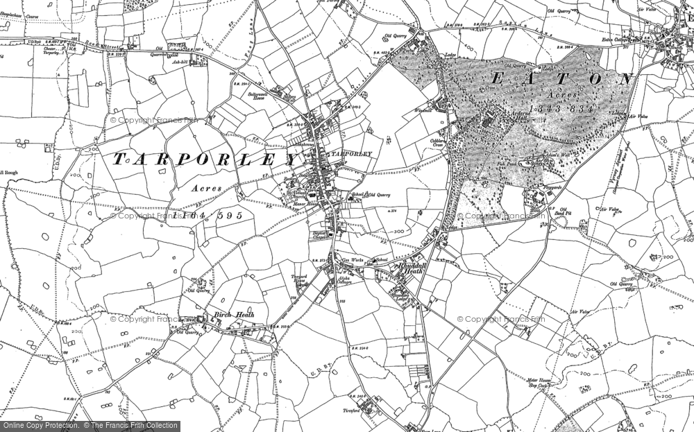 Old Map of Historic Map covering Rhuddall Heath in 1897