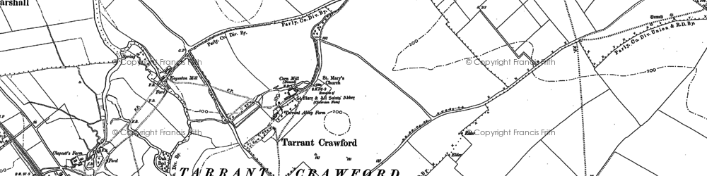 Old map of Tarrant Crawford in 1887
