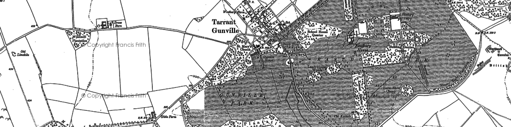 Old map of Tarrant Gunville in 1886