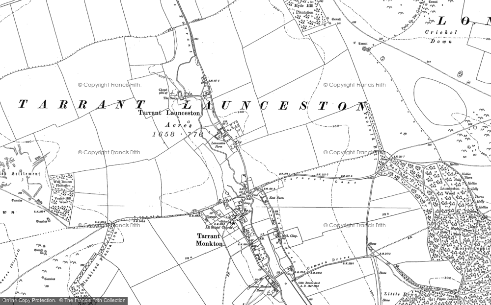 Old Map of Tarrant Launceston, 1886 - 1887 in 1886