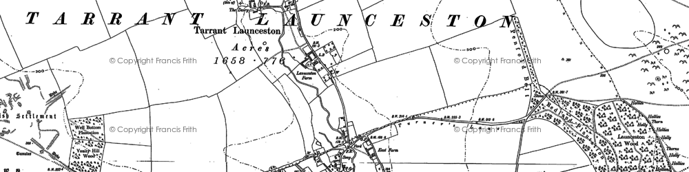 Old map of Launceston Down in 1886