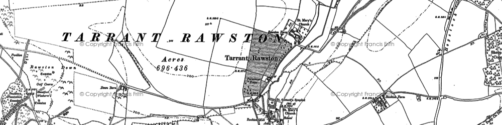 Old map of Tarrant Rawston in 1887