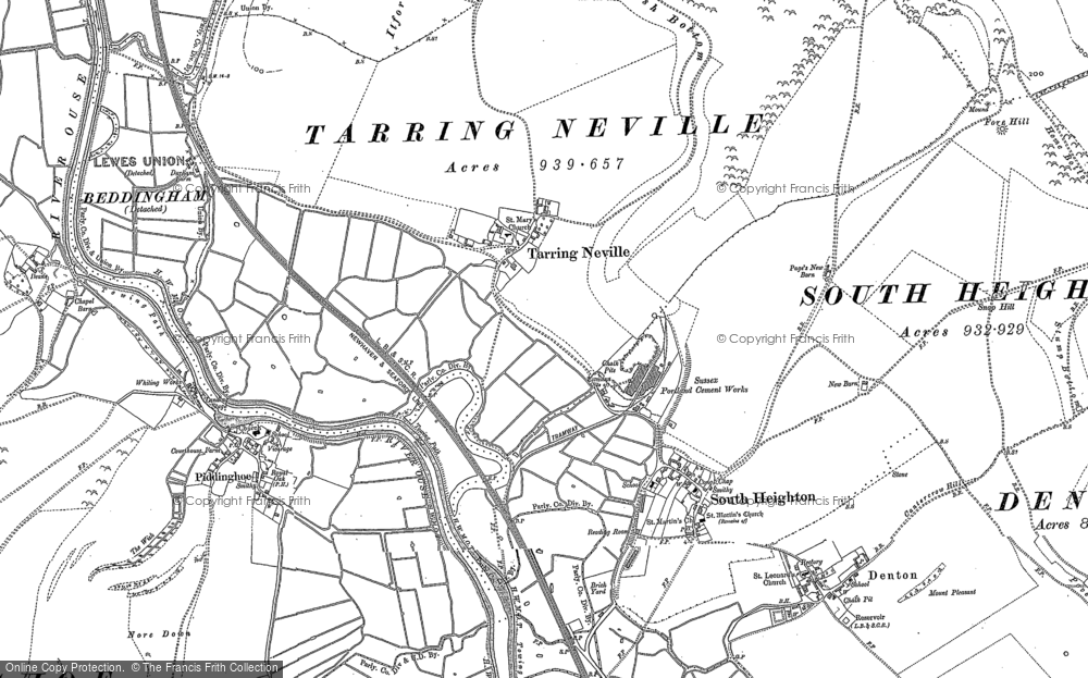 Old Map of Tarring Neville, 1898 - 1908 in 1898