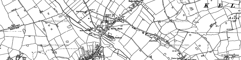 Old map of Tarvin Sands in 1897