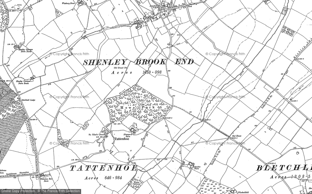 Old Map of Tattenhoe, 1898 - 1924 in 1898