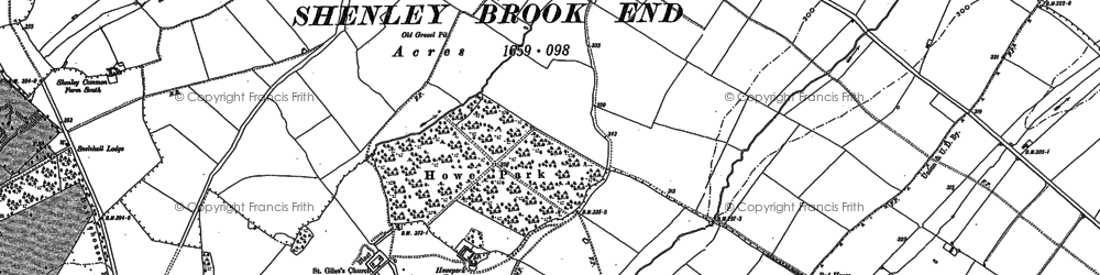 Old map of Tattenhoe in 1898