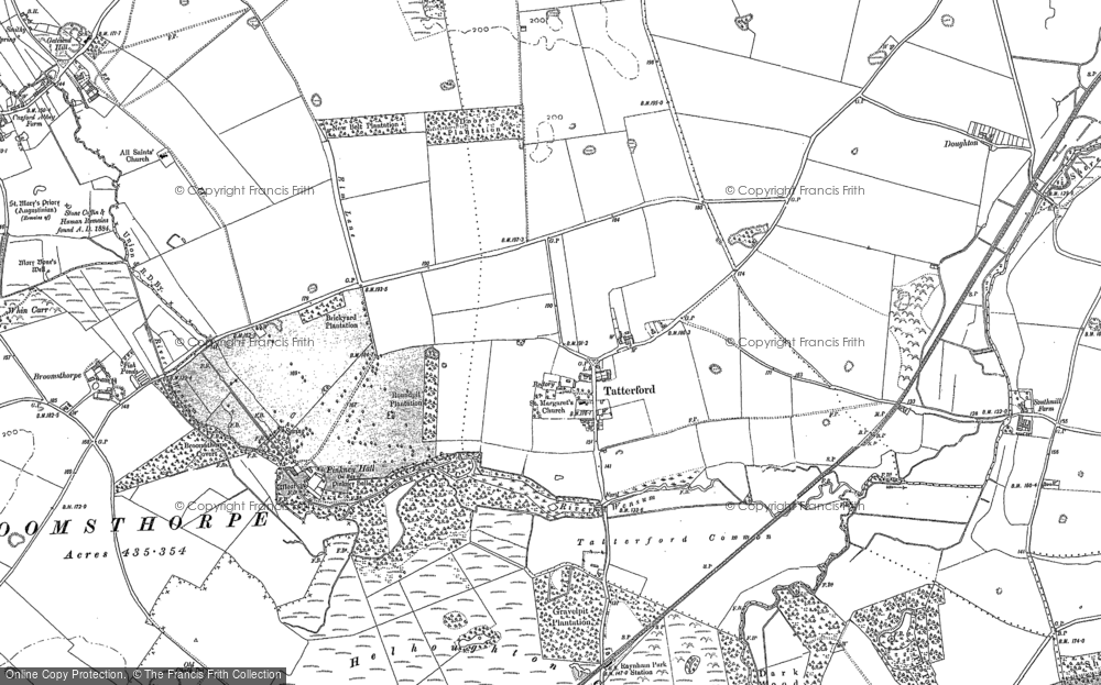 Old Map of Tatterford, 1885 in 1885