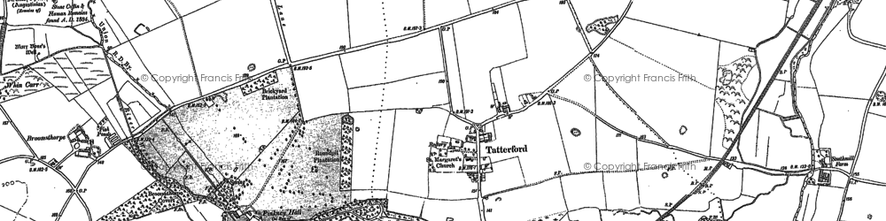 Old map of Tatterford in 1885