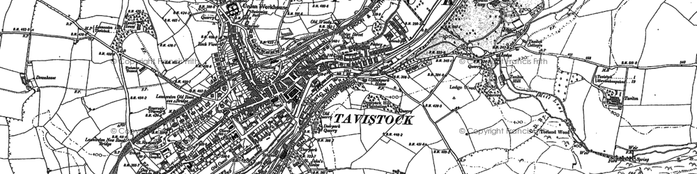 Old map of Tavistock in 1905