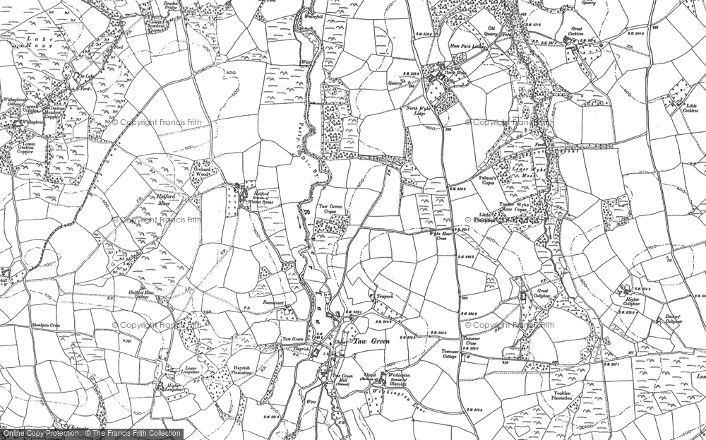 Old Map of Historic Map covering Langdown in 1884