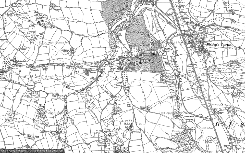Old Map of Historic Map covering Uppacott in 1887