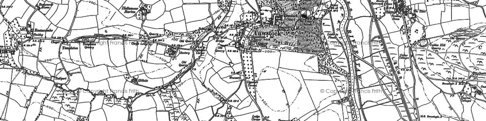 Old map of Uppacott in 1887