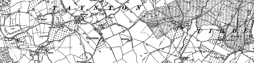 Old map of Taynton Ho in 1882