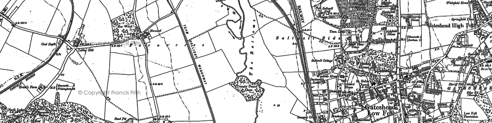 Old map of Team Valley in 1895