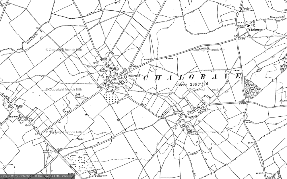 Old Map of Tebworth, 1881 - 1900 in 1881