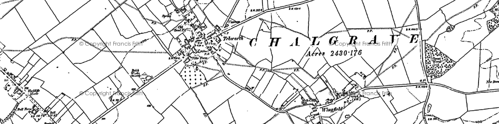 Old map of Tebworth in 1881