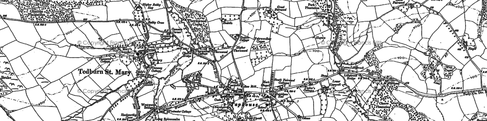 Old map of Tedburn St Mary in 1886