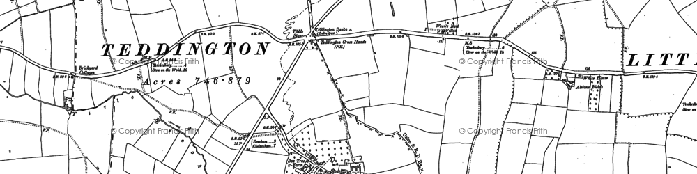 Old map of Teddington Hands in 1883