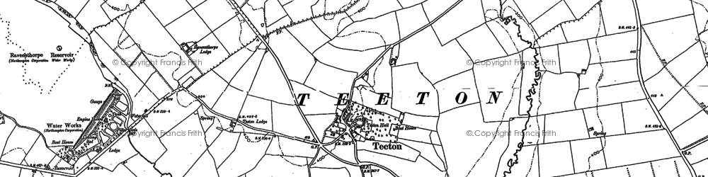 Old map of Teeton in 1884