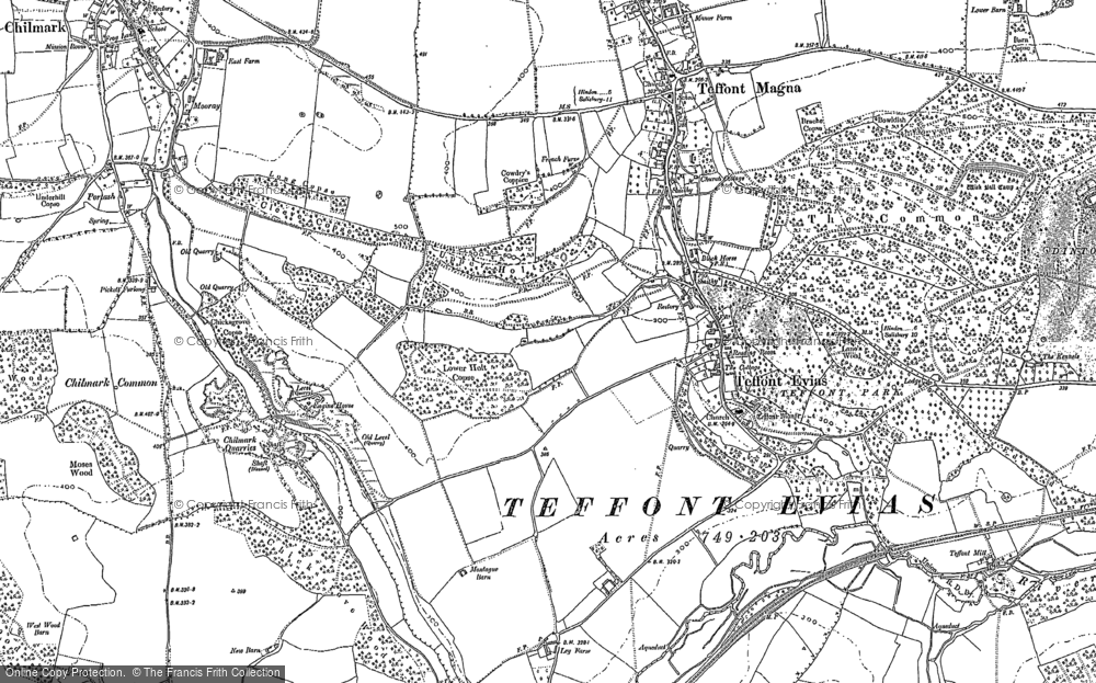 Old Map of Teffont Evias, 1899 - 1900 in 1899