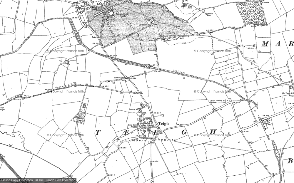 Old Map of Teigh, 1884 - 1902 in 1884