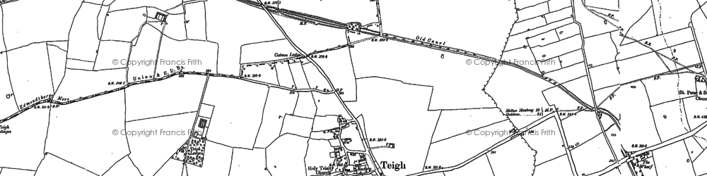 Old map of Teigh in 1884