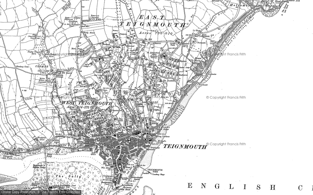 Old Map of Historic Map covering Coombe in 1904