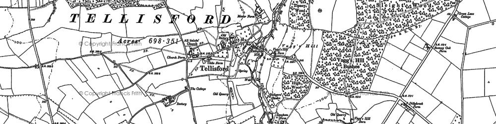 Old map of Tellisford in 1902
