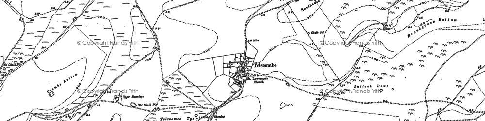 Old map of Bullock Down in 1898