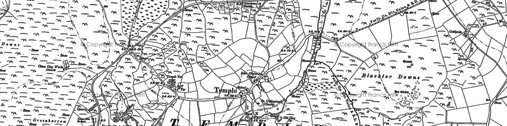Old map of Blacktor Downs in 1881