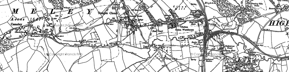 Old map of Temple Cloud in 1883