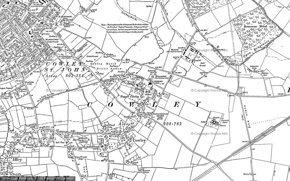 Old Map of Historic Map covering Blackbird Leys in 1897